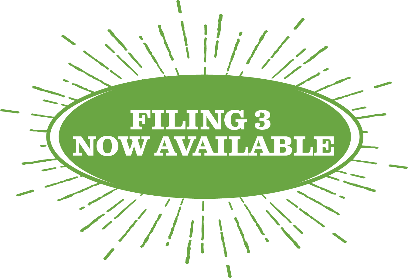 Banner saying Filing 3 Now available